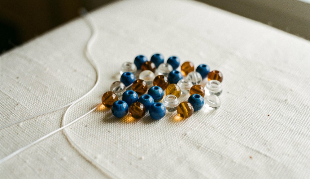 Bench photograph for seed bead finish durability